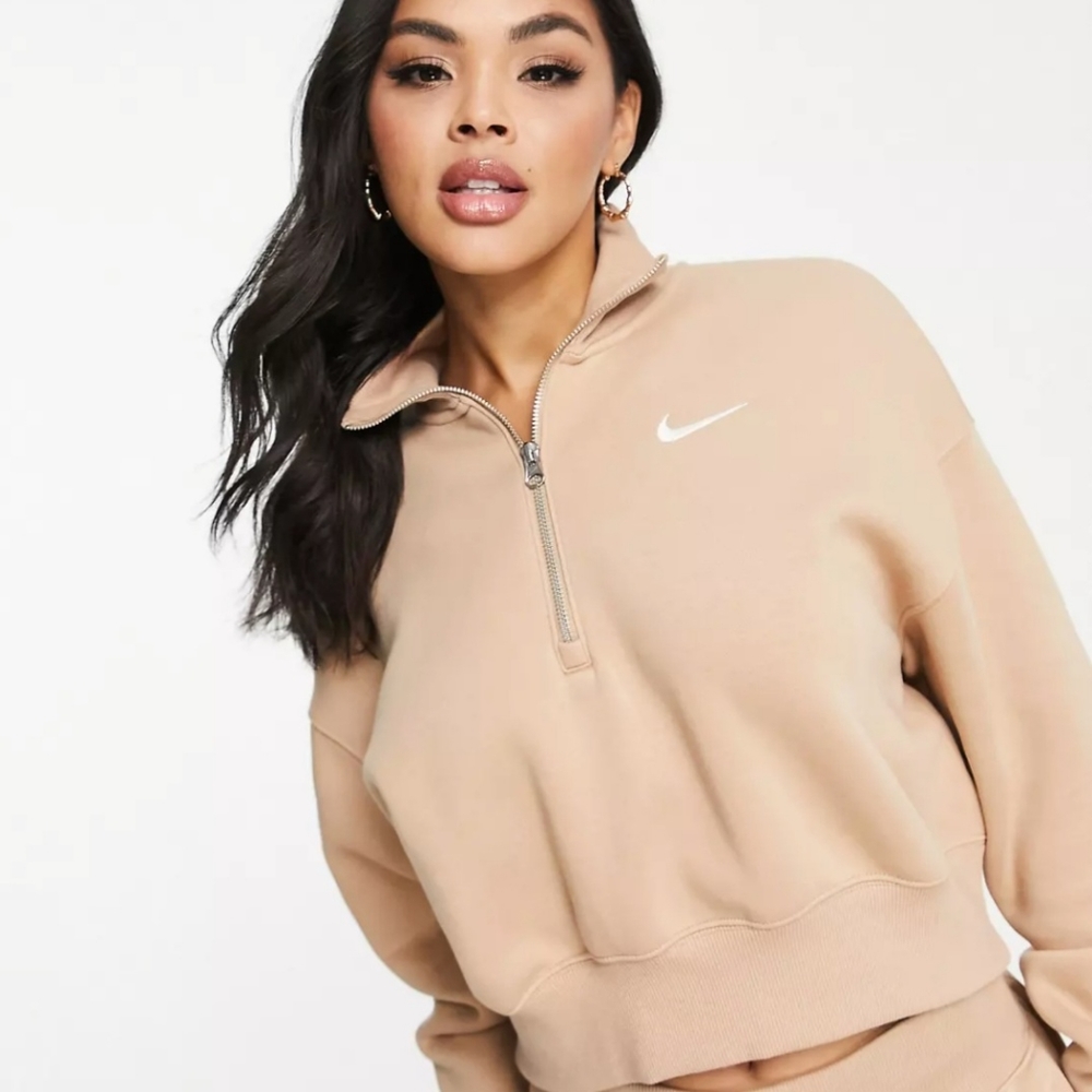 Nike Tan Quarter-Zip Sweatshirt